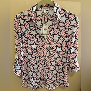 NWT Express The Portofino Shirt Patriotic Red/White/Blue Stars & Stripes Size XS